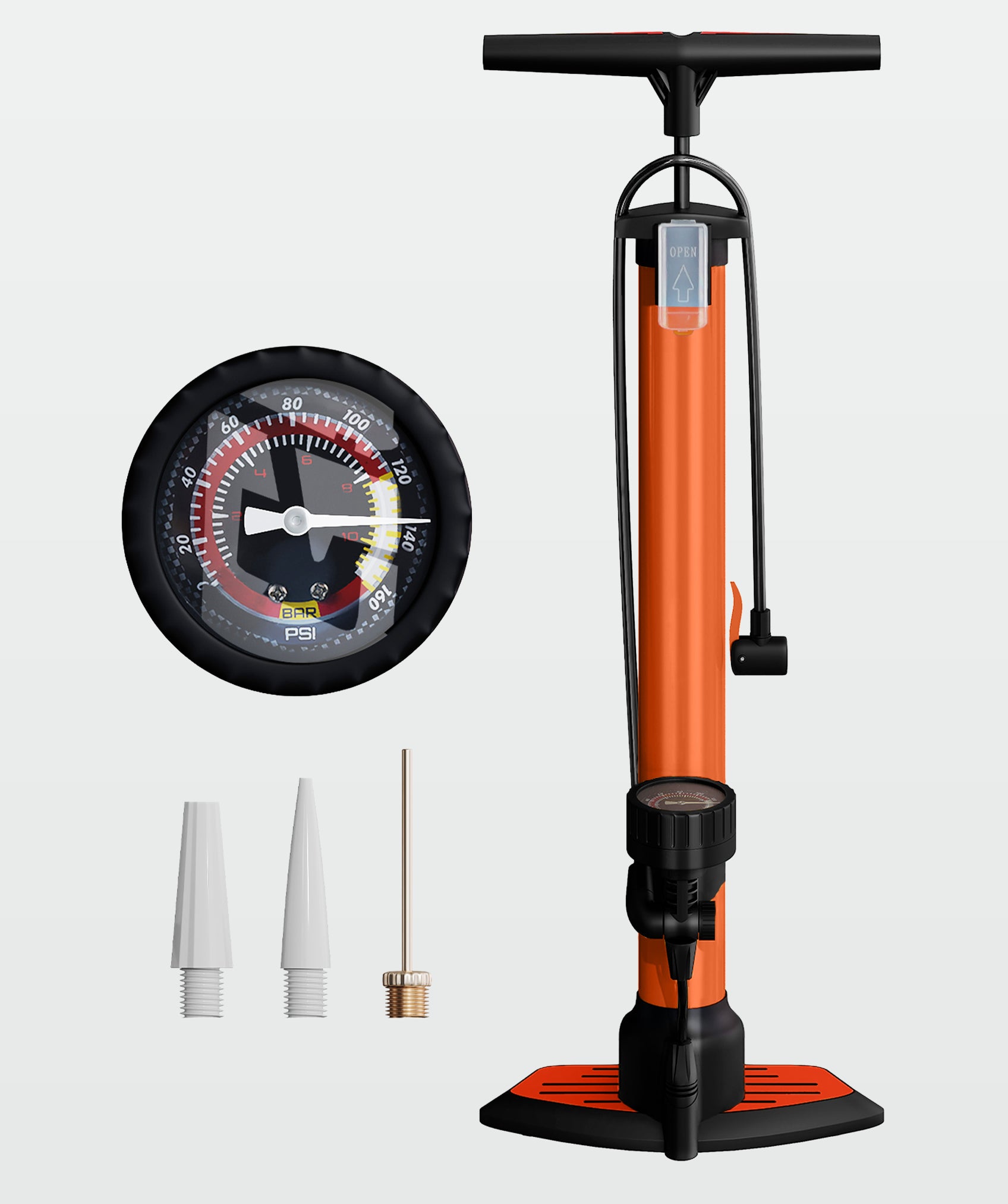 Bomba d'aria a pedale multiuso, leggera e compatta: include manometro