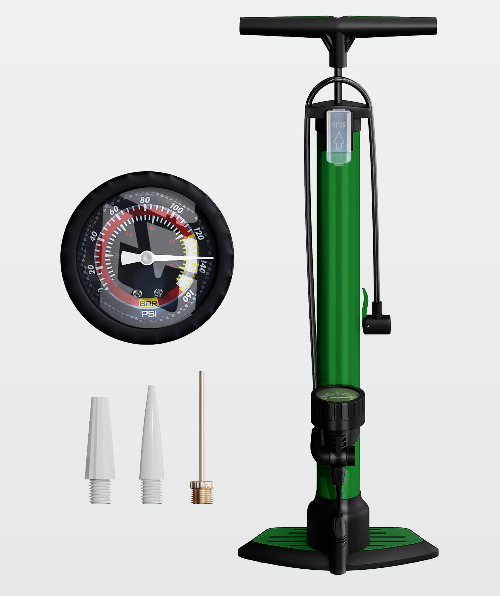 Bomba d'aria a pedale multiuso, leggera e compatta: include manometro