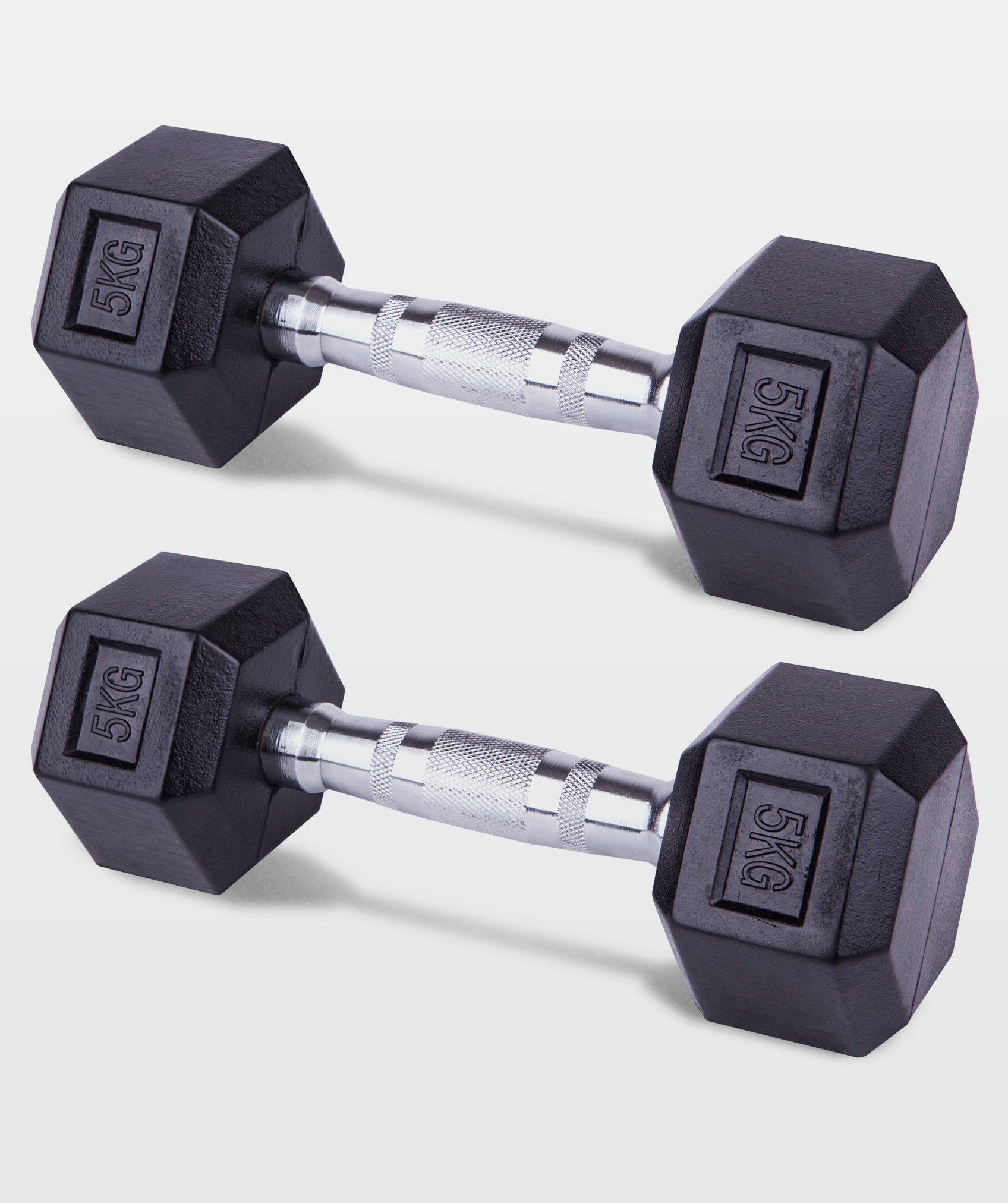 Set de 2 Mancuernas negras - 5-12.5 Kg con diseño anti-Rodadura