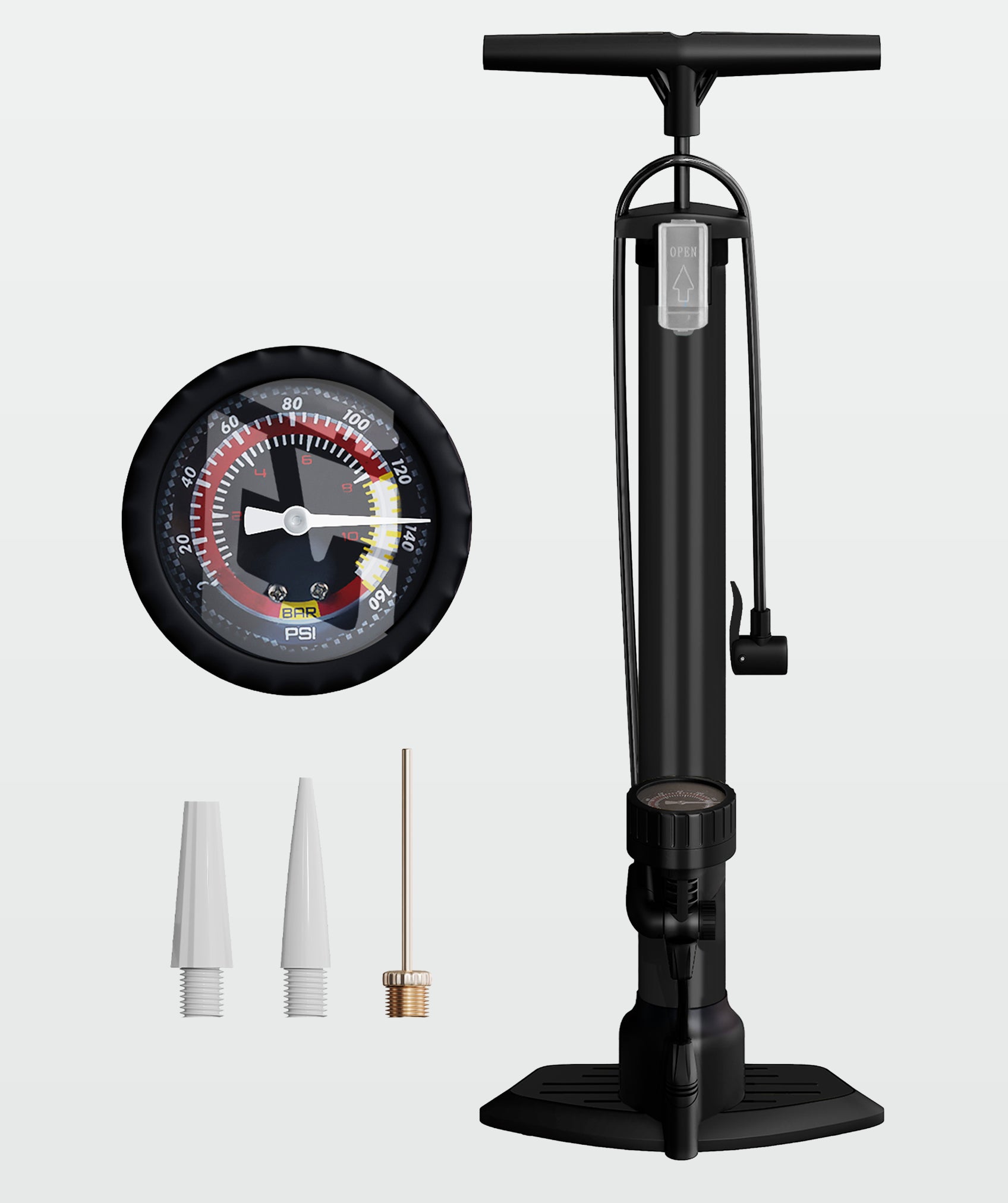 Bomba d'aria a pedale multiuso, leggera e compatta: include manometro
