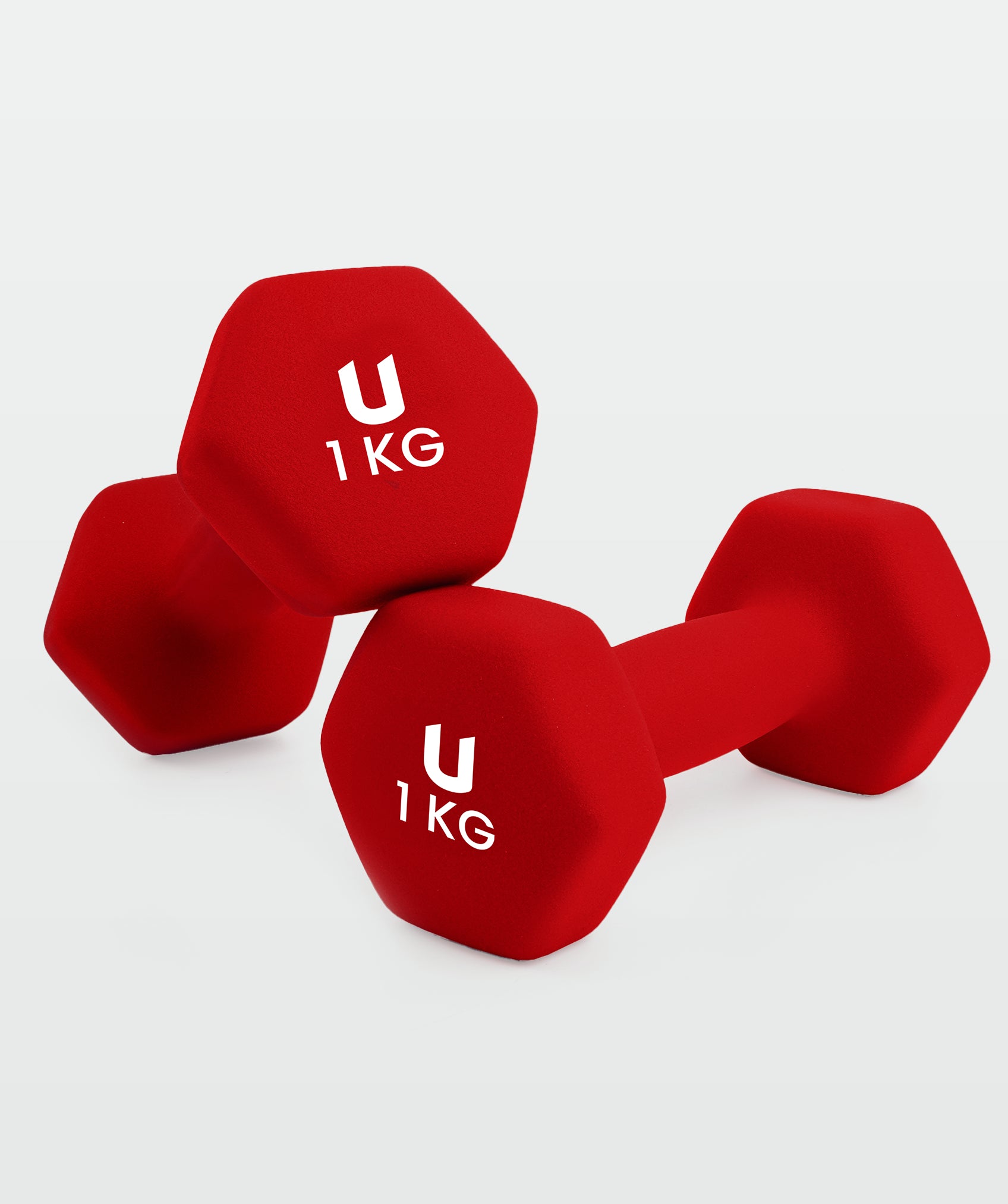 Set di 2 manubri fitness in neoprene da 1 a 10 kg con design esagonale