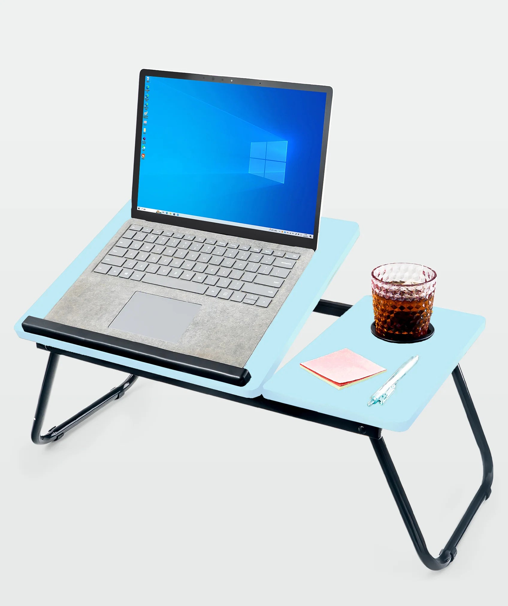 Tavolo pieghevole portatile in legno e metallo: ideale per lavorare e rilassarsi