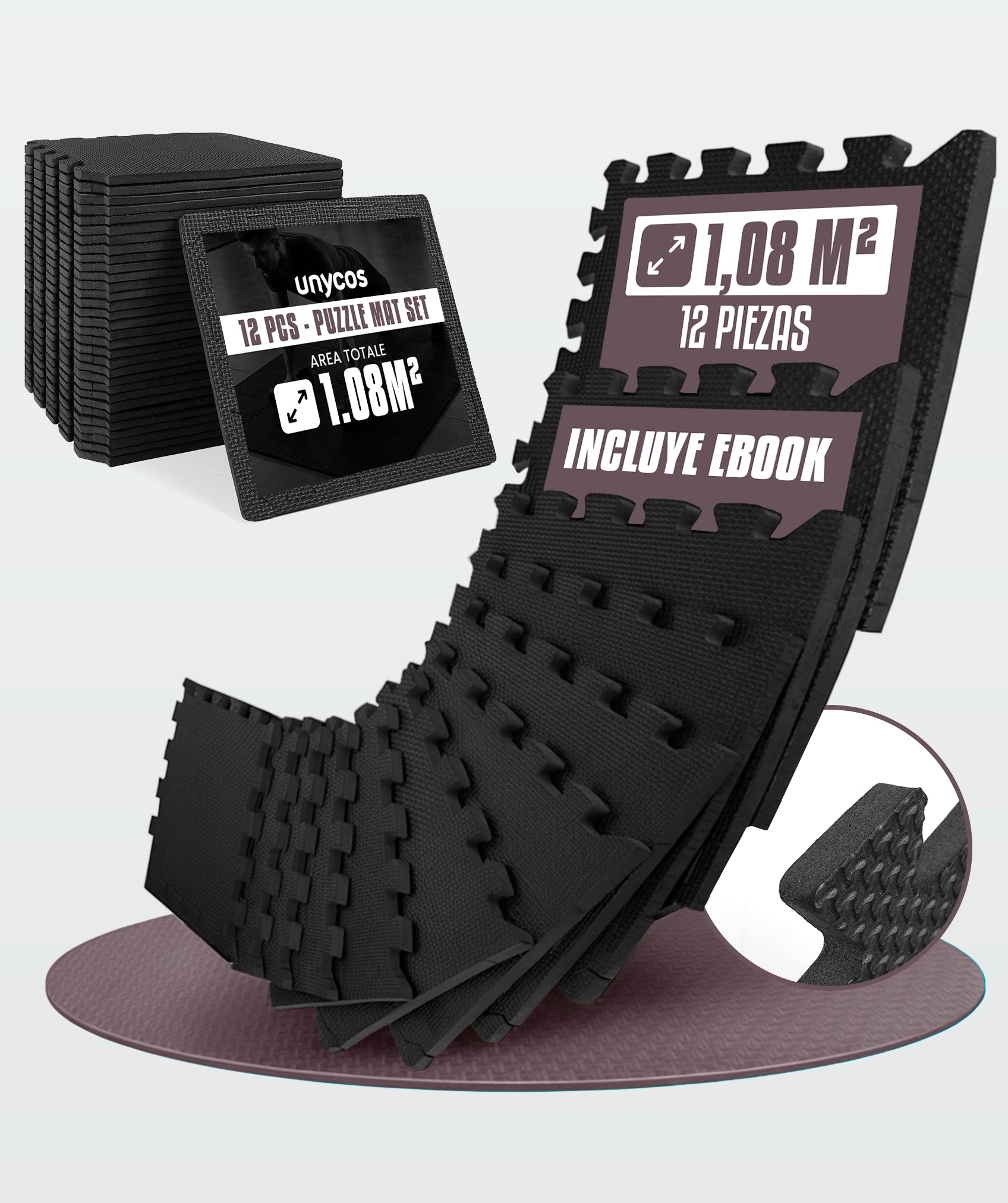 Tappetino puzzle per pavimento della palestra: set di protezione in schiuma EVA