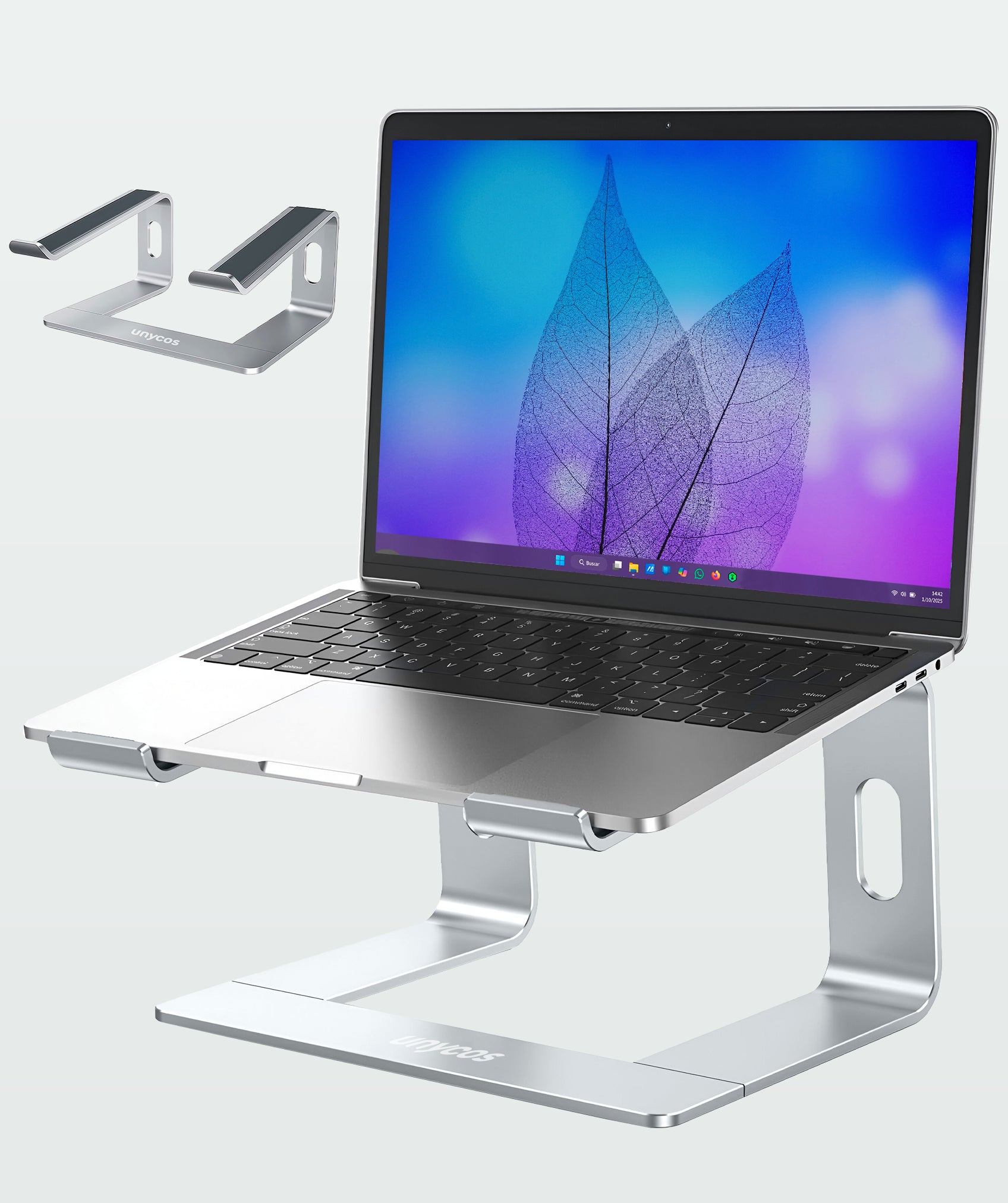 Supporto in alluminio per computer portatile