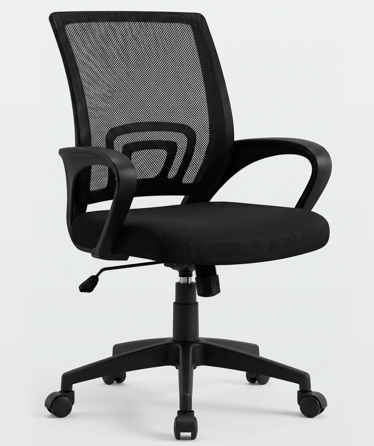 Sedia da ufficio con supporto lombare e base in plastica