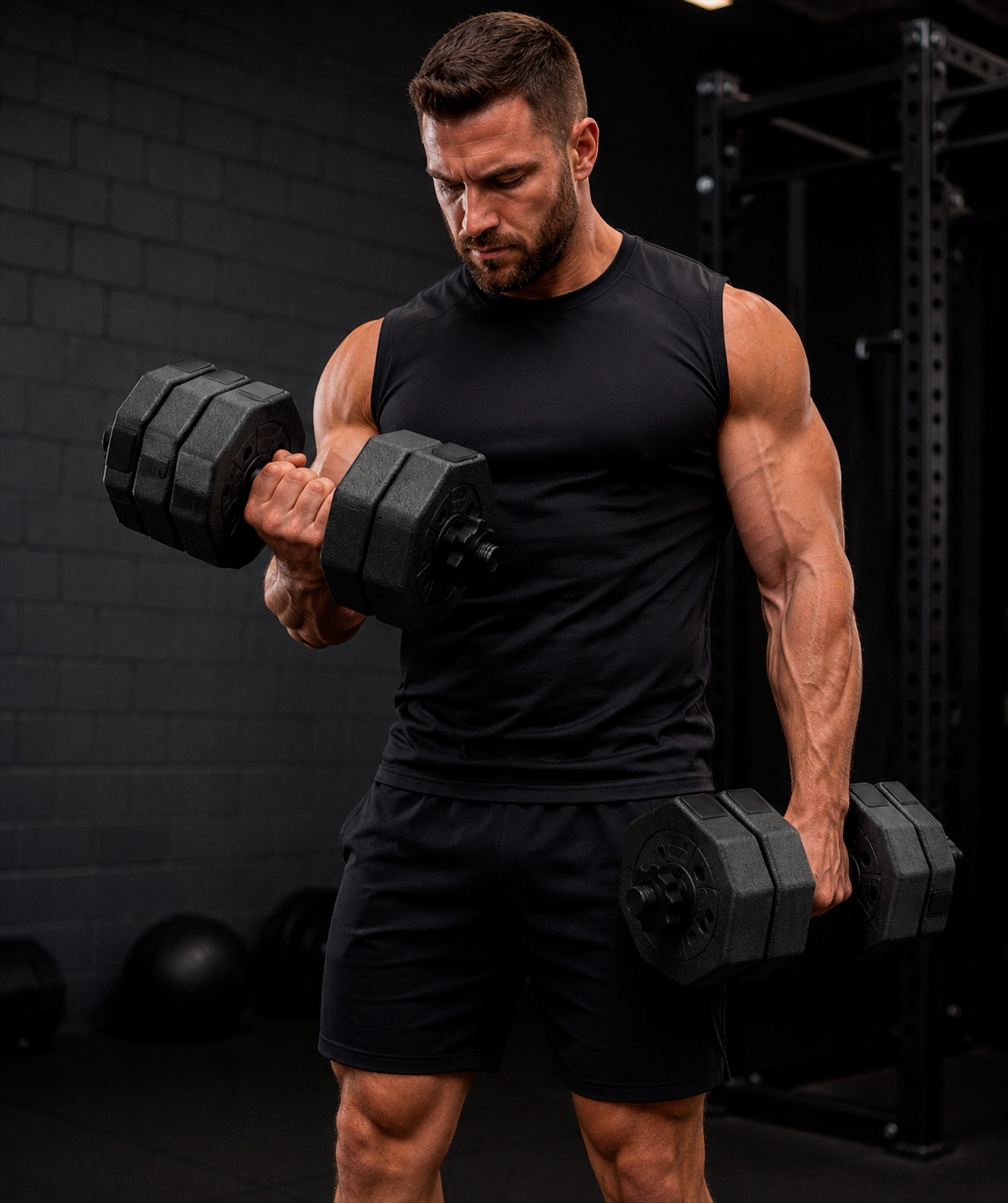 Manubri esagonali regolabili – senza Kettlebell