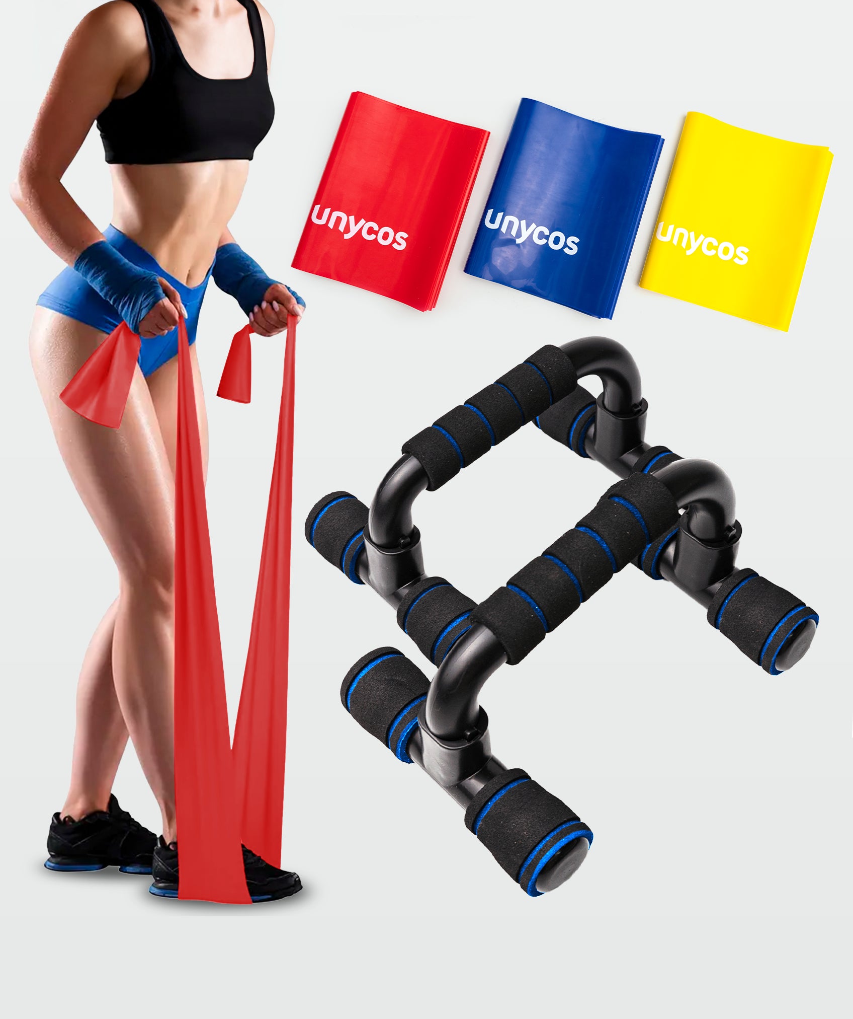 Barre per flessioni + Set di 3 bande elastiche