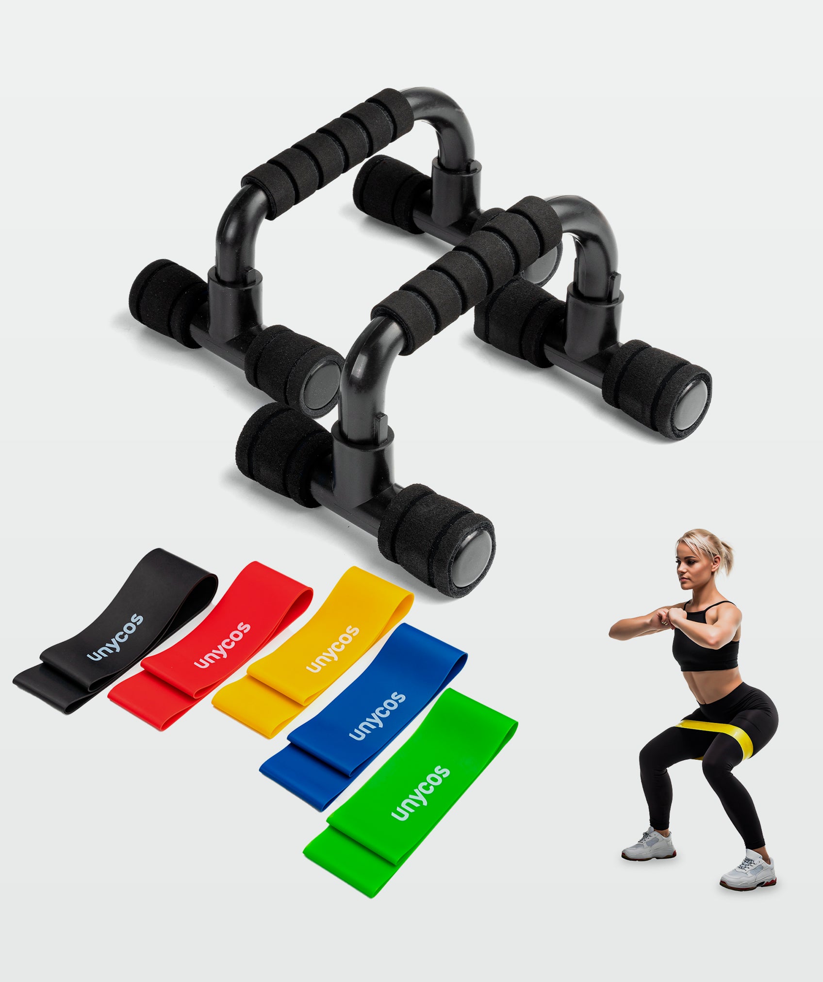 Barre per flessioni + Set di 5 bande elastiche