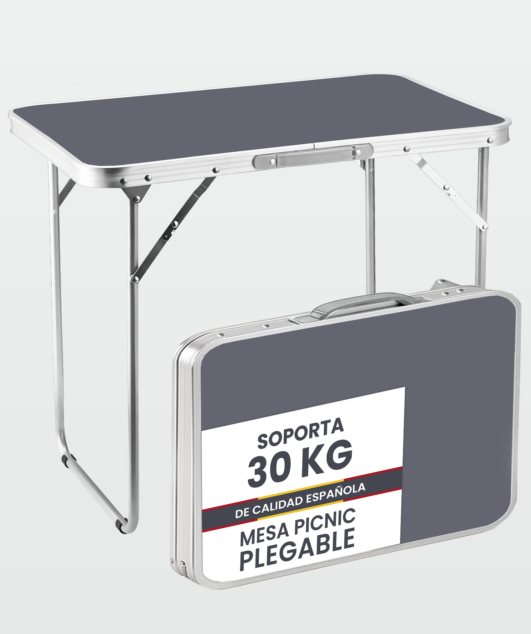 Tavolo da picnic portatile multiuso in alluminio e MDF