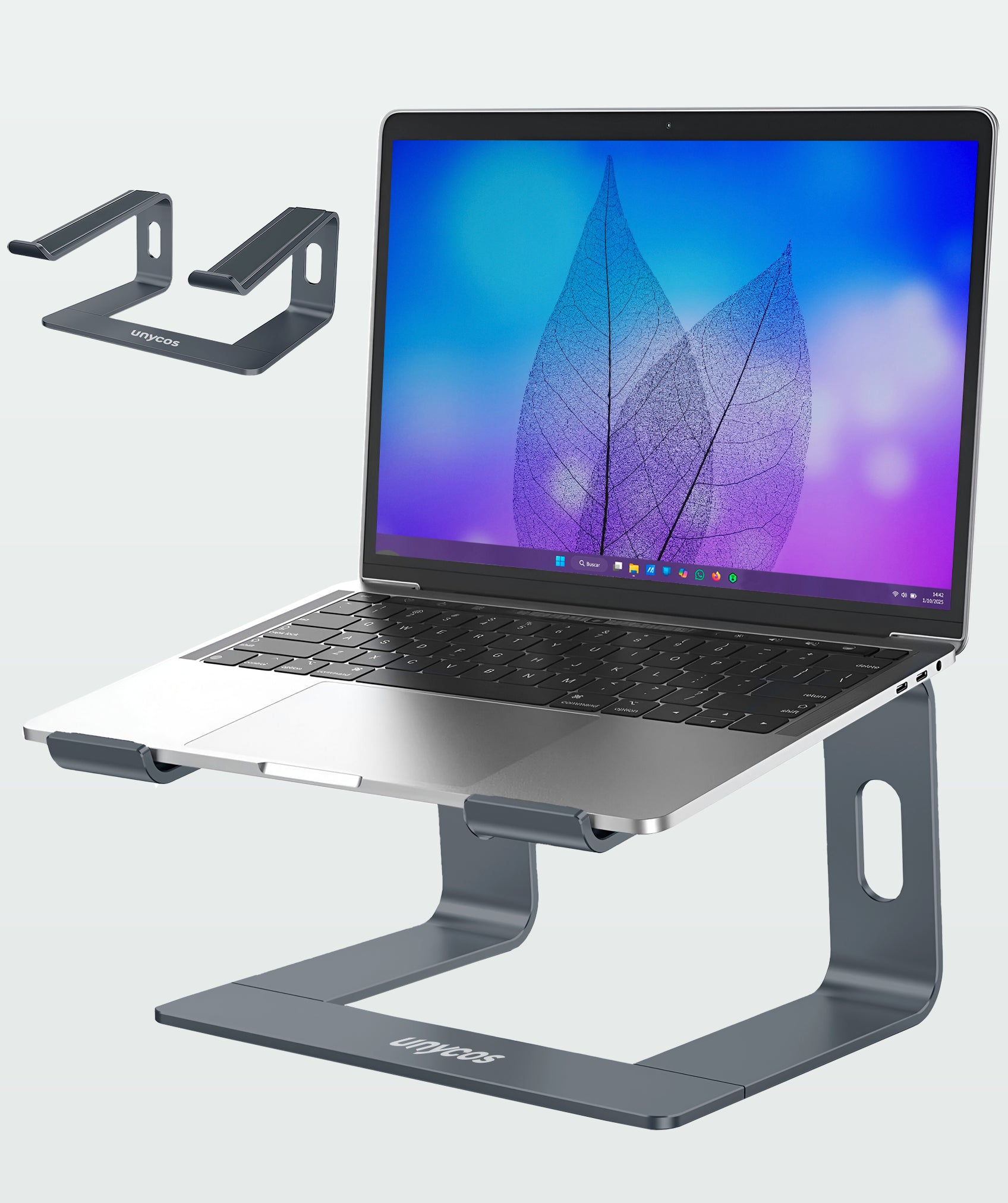 Supporto in alluminio per computer portatile