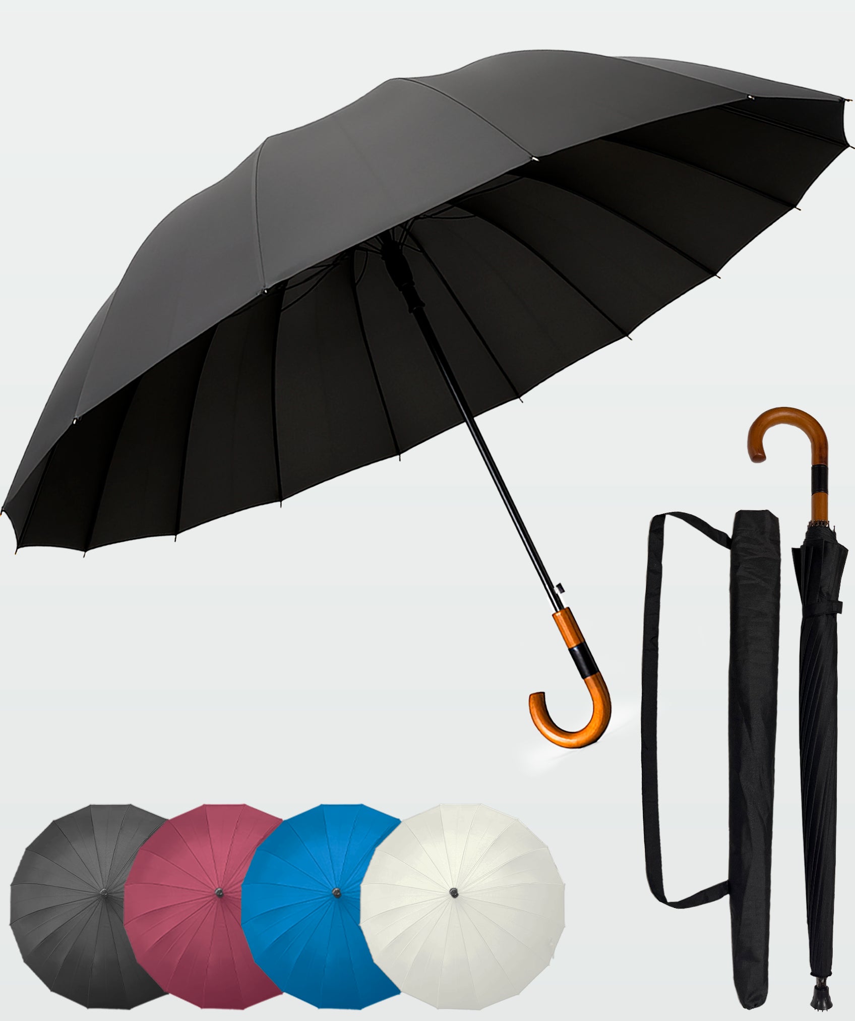 Paraguas madera de 120 cm