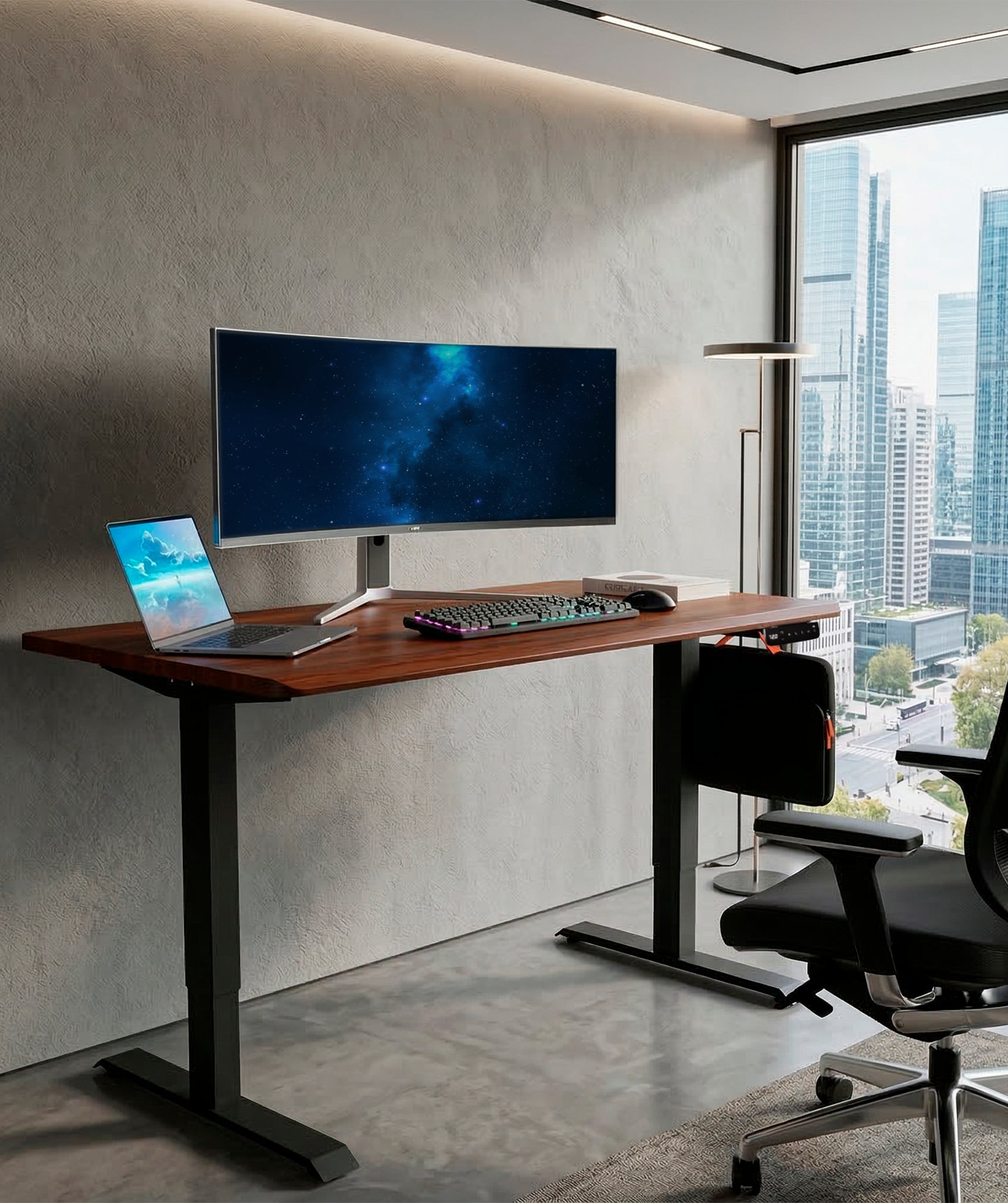 Scrivania regolabile Core One: include controllo LED