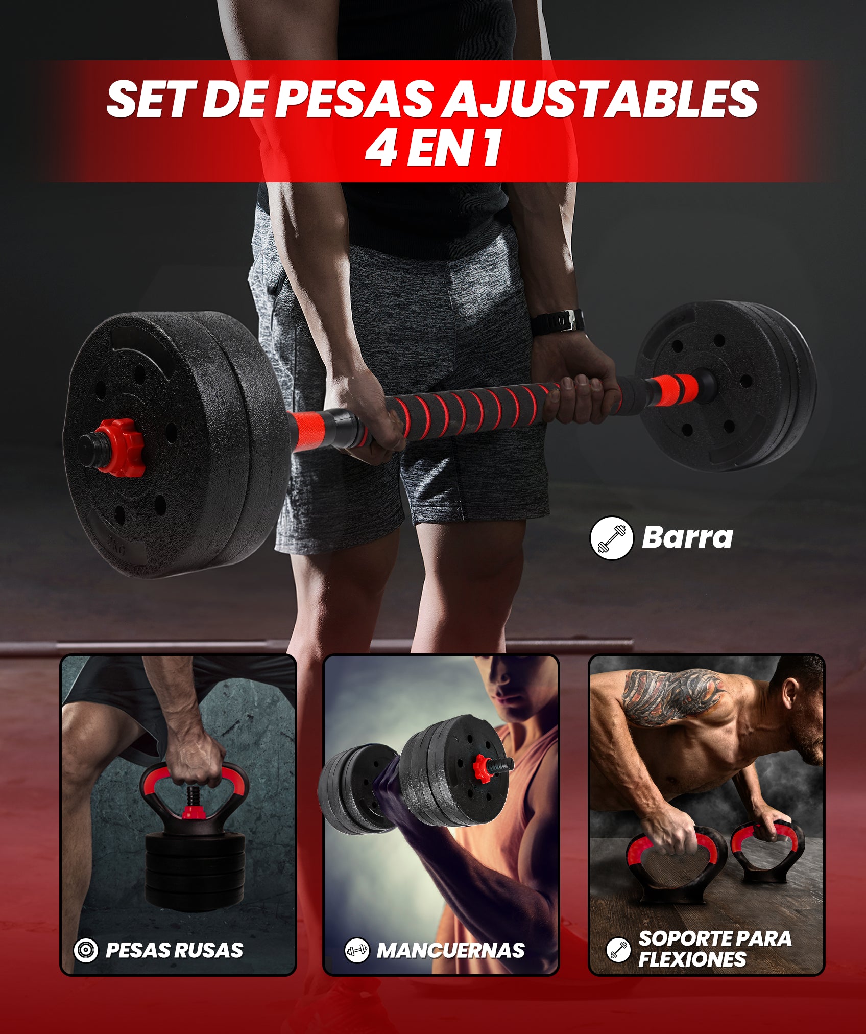 Manubri regolabili, set di pesi con connettore, set di Manubri regolabili, set di pesi con connettore, set di