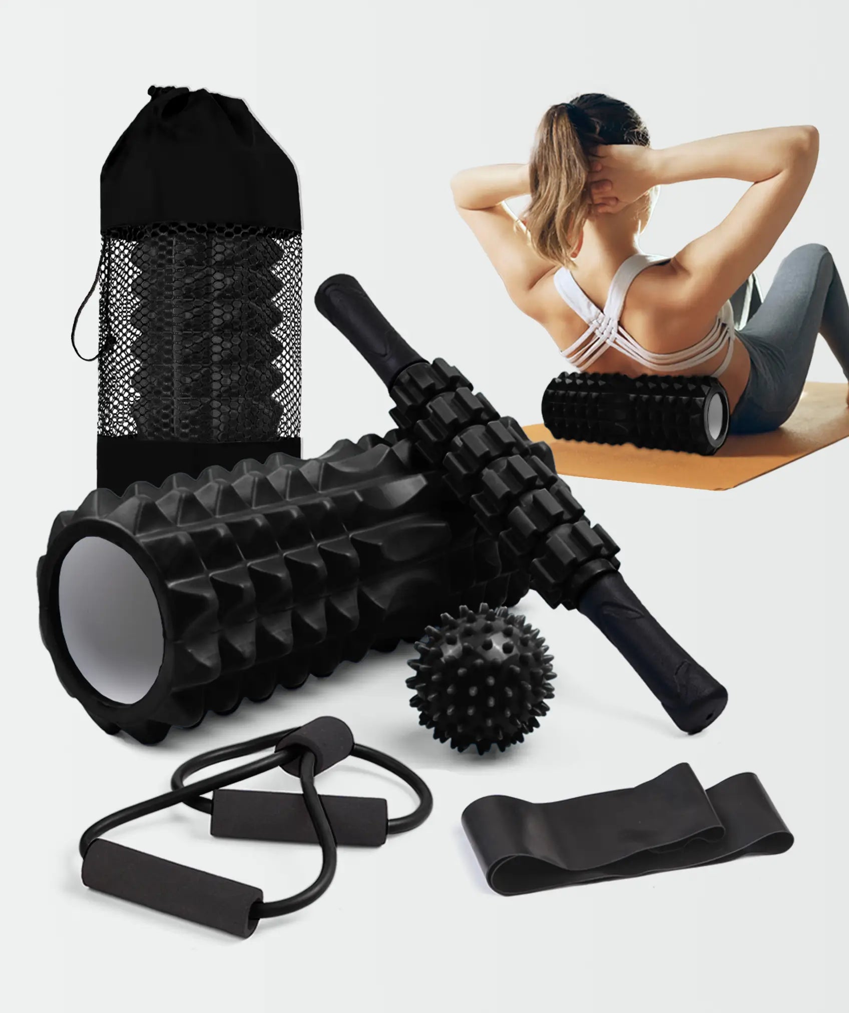 Set da allenamento 5 in 1 in PP/EVA (supporta fino a 120 kg)
